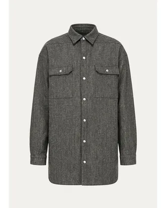 Rick Owens Wool-Blend Tweed Oversized Outershirt