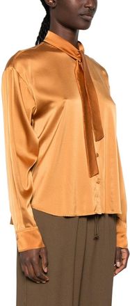 Forte_Forte Silk Bow-Tie Blouse - Orange