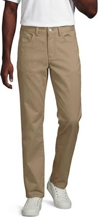 Lands End Travel Kit Comfort Waist Classic Straight Fit 5 Pocket Pant in Khaki at Nordstrom, Size 35 X 32