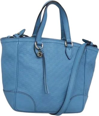 Gucci Pre-owned Handbags, female, Blue, Size: ONE SIZE Pre-owned Vintage Micro Small GG Canvas Hand Bag