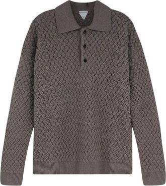 Bottega Veneta Intrecciato Poloshirt - Heren - Polos - Bruin - M - Wol - Tops