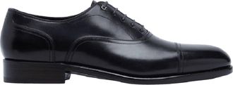 Ferragamo Mens Gancini Oxford Leather Shoes In Blue-Brown