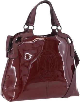 Cartier Tweedehands leren handtassen - Dames - Vintage Handtas - Rood - ONE Size - Vintage
