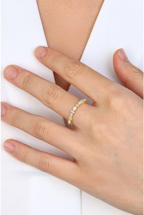 Mint & Lily Marquise and Round Cubic Zirconia Ring in 18K Gold Over Sterling Silver at Nordstrom, Size 9