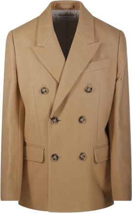 Ami Double Breasted Jacket - Dames - Blazers - Bruin - S - Leer - Jassen