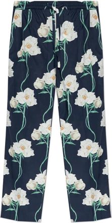 Kenzo Broek met bloemmotief - Dames - Wijde Broeken - Blauw - S - Katoen - Broeken
