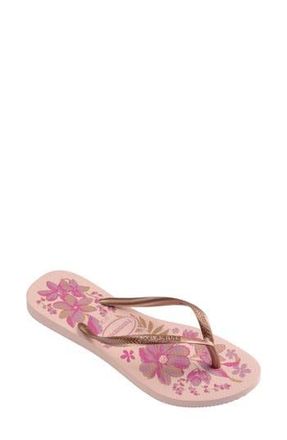 Havaianas Slim Flip Flop in Pink/Gold at Nordstrom Rack, Size 35