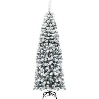 Costway Costway &Aacute;rbol De Navidad Artificial Con Soporte De Metal,agujas De Pvc Y Decorativa Nieve Para Hogar Oficina Fiesta Altura De 180cm