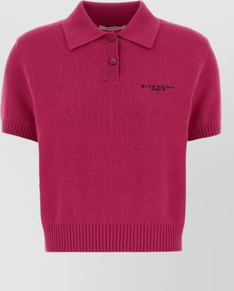 Givenchy wool blend polo shirt ribbed trims