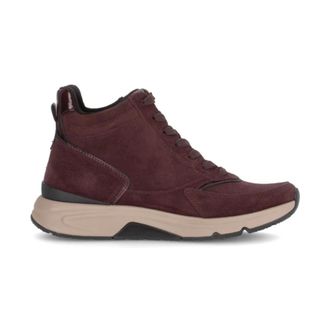 Gabor Schoenen, Dames, Rood, 39 1/2 EU, Su&egrave;de, Rollingsoft Veterschoen Halfhoge Laars
