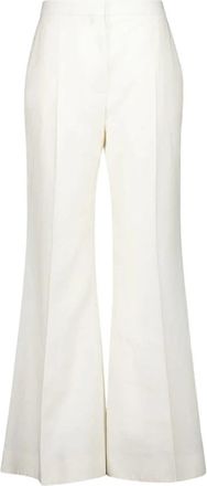 Givenchy Witte Wijde Linnen Canvas Broek - Dames - Wijde Broeken - Wit - M - Linnen - Broeken