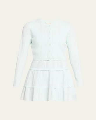 LoveShackFancy Nadiya Pointelle-Knit Cardigan