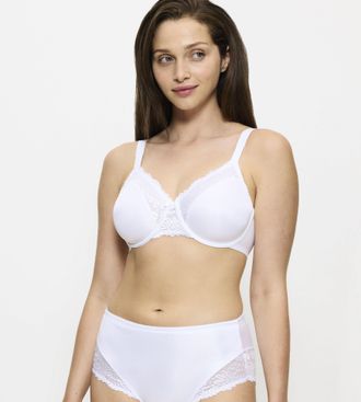 Triumph Minimizer-BH TRIUMPH Ladyform Soft, Damen, Gr. 75, Cup F, weiss (wei&szlig;), Microtouch, Obermaterial: 43% Polyamid, 40% Polyester, 17% Elasthan, leicht gl