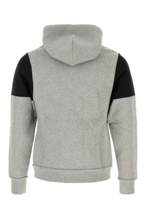 Balenciaga Mens Melange Grey Cotton Sweatshirt Heathergreyblack Exterior: Felpe