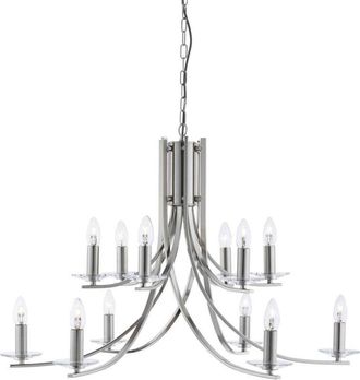 Searchlight Searchlight - Ascona - L&aacute;mpara De Ara&ntilde;a De 12 Luces Con Acabado En Plata Satinada, E14