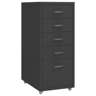 vidaXL Armario Archivador M&oacute;vil Metal Antracita 28x41x69 Cm Vidaxl