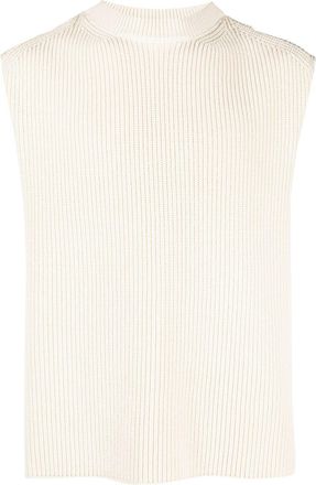 Jil Sander knitted sleeveless vest - men - Cotton/Polyester - 48 - White
