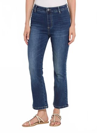 Lyss&eacute; Ankle Estelle Everyday Flare Jeans In Dark Midwash