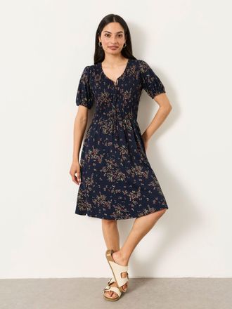 Fat Face FatFace Nora Navy Cherries Petite Jersey Dress