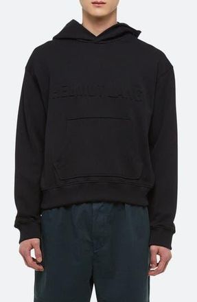 Helmut Lang Embossed Studio Logo Hoodie in Black at Nordstrom Rack, Size X-Large