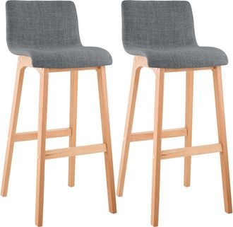 Clp Clp - Set De 2 Taburetes Hover En Tela Gris Claro