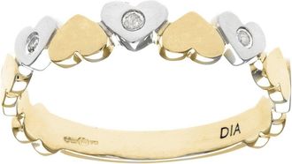Jewelco London 9ct White & Yellow Gold 3pts Diamond Heart Wedding Dress Ring - PR0AXL8735YW