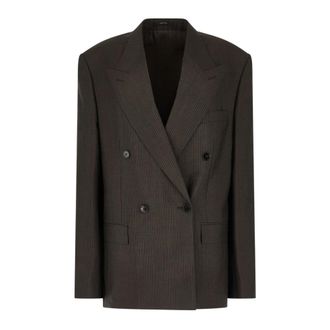 Gucci Chaqueta de Lana Mohair con Raya Diplom&aacute;tica - Jackets - Hombre - Marr&oacute;n - S