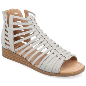 Journee Collection Women & apos;s Delilah Medium and Wide Width Sliver Wedge Sandals