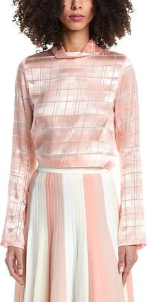 3.1 Phillip Lim Hester Plaid Devore High Neck Silk-Blend Top