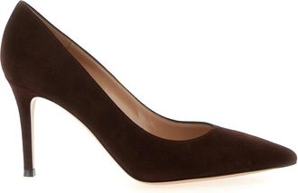 Gianvito Rossi 85 Pointed Pump - Dames - Pumps - Bruin - 39 EU - Leer - Schoenen