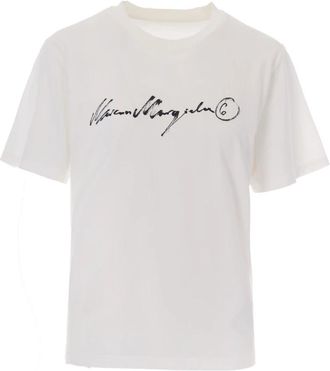 Maison Margiela T-shirt - Dames - T-shirts - Wit - XS - Katoen - Tops