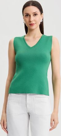 Ming Wang Family Savvy V-Neck Soft Knit Tank in Kelly Green at Nordstrom, Size Xx-Small
