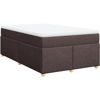 vidaXL Vidaxl - Cama Box Spring Con Colch&oacute;n Tela Marr&oacute;n Oscuro 120x200 Cm
