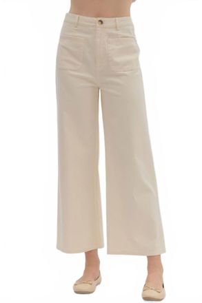 Entro Brooke Wide Leg Pants In Ecru