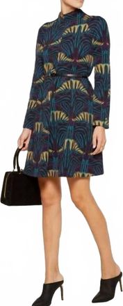 M Missoni Floral Print A Line Mock Neck Mini Dress In Multicolor