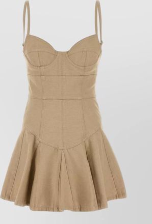 Dsquared2 denim mini dress bustier top pleated skirt