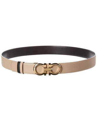 Fendi FF Reversible Denim Jacquard & Leather Belt from