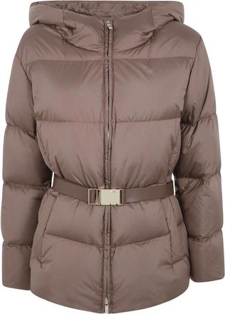 Max Mara MST Lana Chaqueta Corta con Cintur&oacute;n - Jackets - Mujer - Marr&oacute;n - XS
