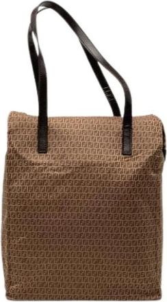 Fendi Pre-owned Nylon Tote Bag - Dames - Vintage Shopper - Bruin - ONE Size - Nylon - Vintage