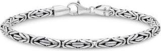 Devata Gender Inclusive Sterling Silver Borobudur Round 4mm Chain Bracelet at Nordstrom Rack, Size 6.5