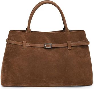 Generic Retro Dark Brown Faux Leather Tote Bag for Women Slouchy Suede Large Capacity Daily Work Travel Shopping Purse (Brown, One Size)