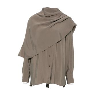 Magda Butrym Dames, Blouses & Shirts, Grijs, Maat: 2XS Modal