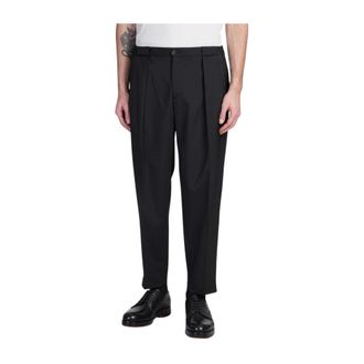 BRIGLIA 1949 Broeken, Heren, Zwart, L, Wol, Portobello S Cropped Broeken