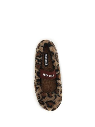 Moon Boot Leopard-Print Teddy Boot - Brown