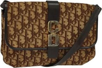 Dior Pre-owned Shoulder Bags, female, Brown, Size: ONE SIZE Pre-owned Trotter Canvas Shoulder Bag