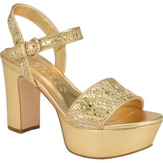 Guess Haldem Platform Sandal in Gold at Nordstrom Rack, Size 6.5