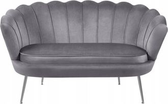 OEM Sof&aacute; De Dos Plazas Art D&eacute;co De Furnitex Tapizado En Terciopelo Gris