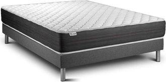 VITALIT Somier Gris + Colch&oacute;n Con Espuma Viscoel&aacute;stica 140 X 220