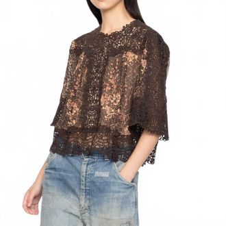 Sea New York Luisa Print Crew Neck Top In Brown