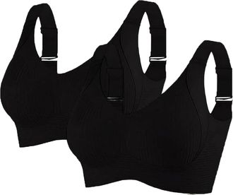 Generic 2 Pack Womens Full Coverage Minimizer Bras Push Up Underwear Non Padded Seamless Bras Comfort Wirefree Yoga Bra Everyday Bra Extra Extenders, Bralette